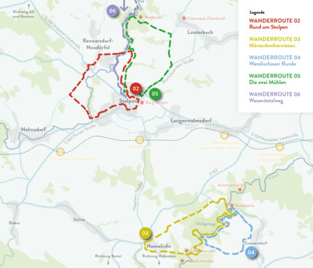 Wanderrouten - Karte Stolpener Land
